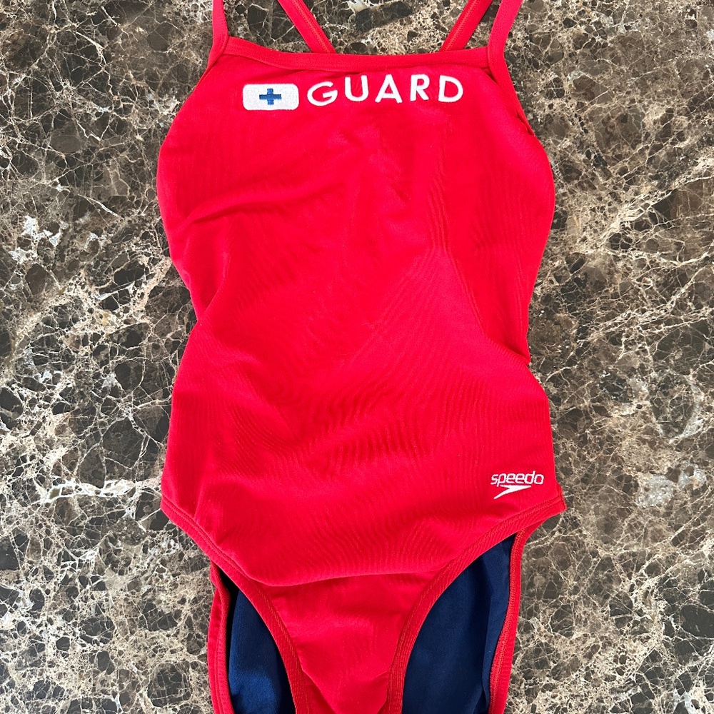 Speedo Lifeguard Guard one piece swimsuit Red 6/32